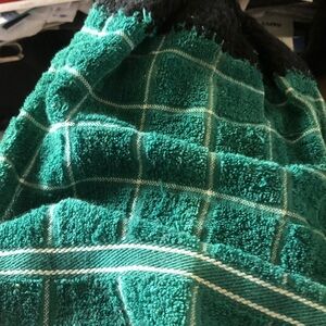 Green Plaid Bath Towel